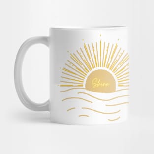 Sun Shine Drawing lines design Mug